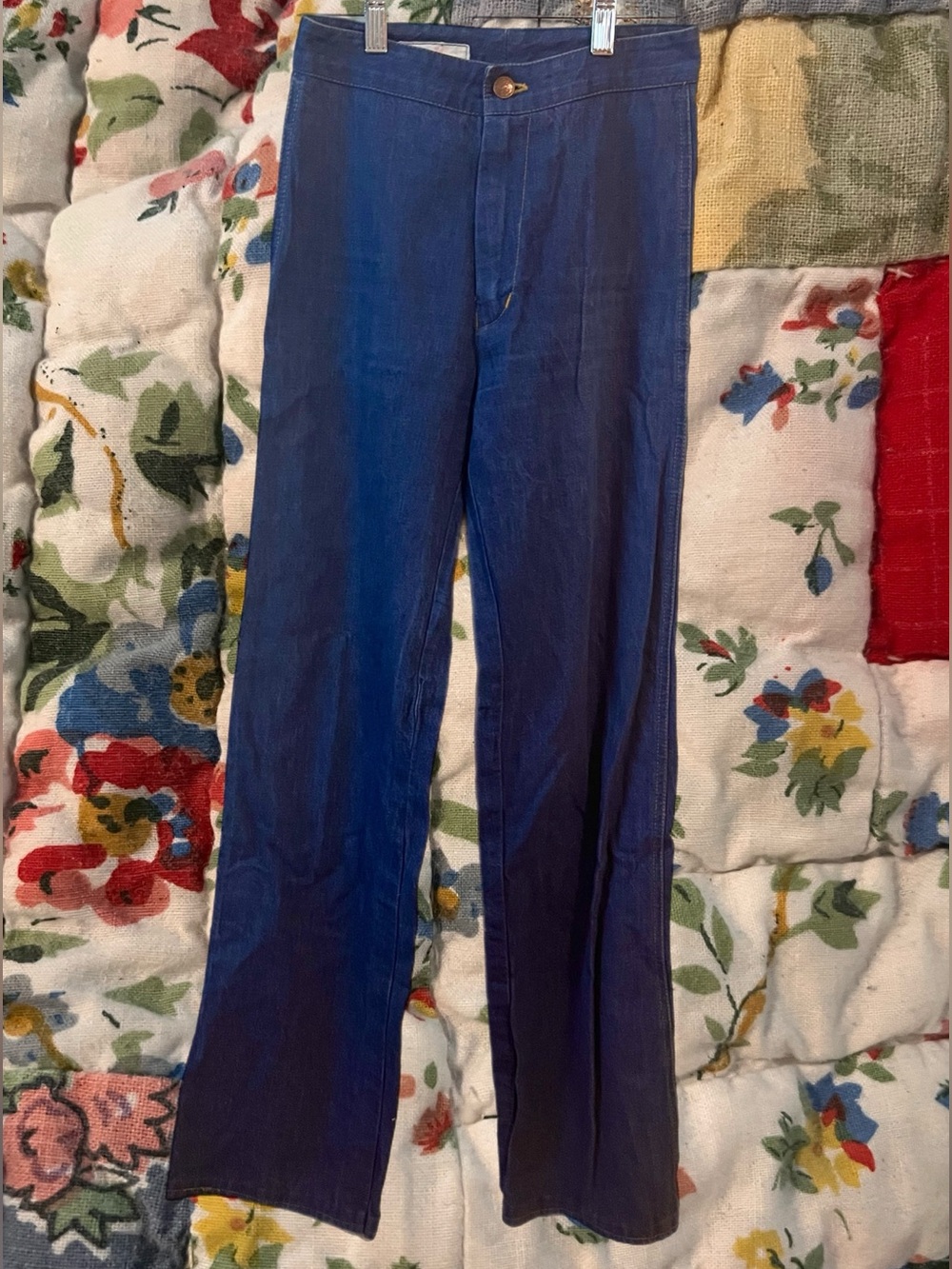 Blue-to-Navy Ombre Wide-Leg Pants
